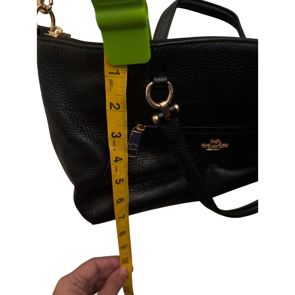 Coach Satchel Black Pebbled Leather Crossbody Bag Gold Hardware C2157-79997 - Picture 6 of 10